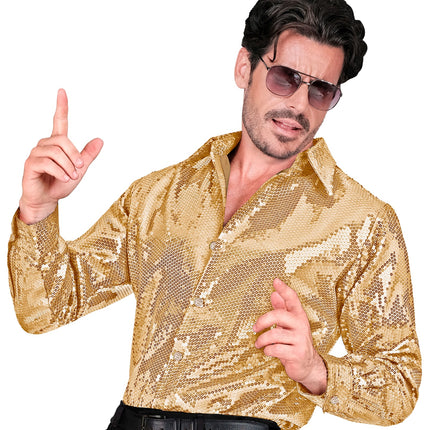 Widmann SRL Paillettenshirt heren Ard goud