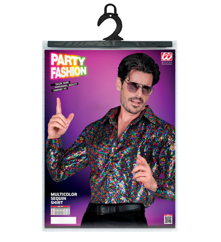 Widmann SRL Paillettenshirt heren Marco meerkleurig