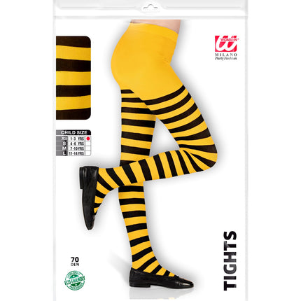 Widmann SRL Panty geel zwart gestreept bij kind