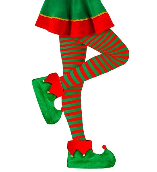 Widmann SRL Panty gestreept groen / rood one size Elf