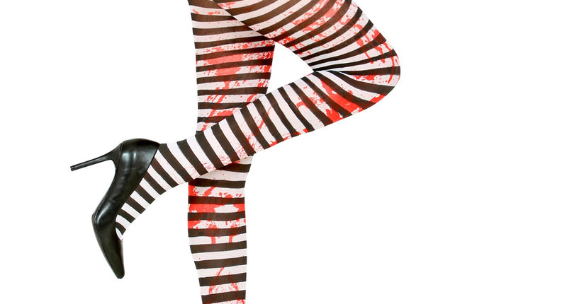 Widmann SRL Panty gestreept zwart wit met bloed