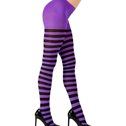 Widmann SRL Panty paars zwart gestreept dames