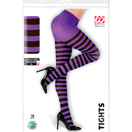 Widmann SRL Panty paars zwart gestreept dames