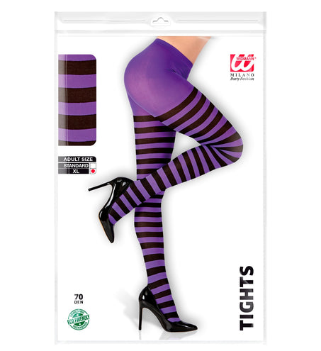 Widmann SRL Panty paars zwart gestreept dames