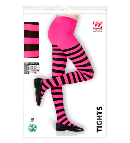 Widmann SRL Panty roze zwart gestreept kind