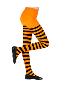 Widmann SRL Panty zwart oranje gestreept kinderen