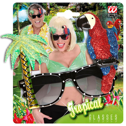 Widmann SRL Papegaai bril met palmboom Hawaii