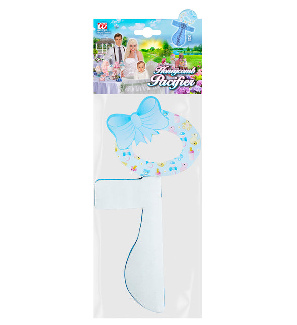 Widmann SRL Papieren blauwe fopspeen voor Baby shower