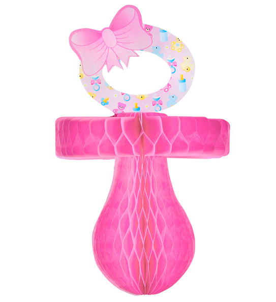 Widmann SRL Papieren roze fopspeen voor Baby shower