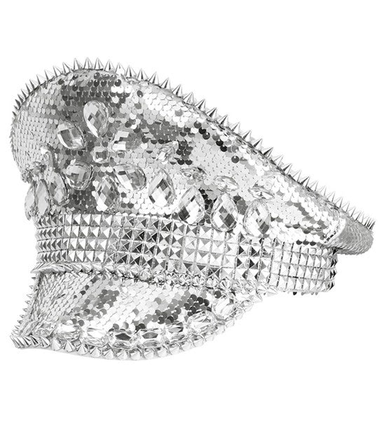 Widmann SRL Pet met juwelen en pailletten zilver hoed Nora