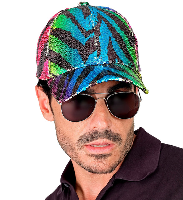 Widmann SRL Pet pailletten regenboog tijger