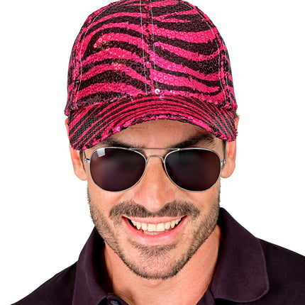 Widmann SRL Pet pailletten roze tijger