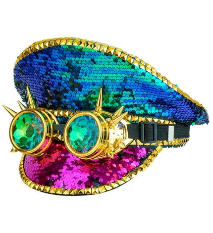 Widmann SRL Pet steampunk met kaleidoscoop bril hoed Goos