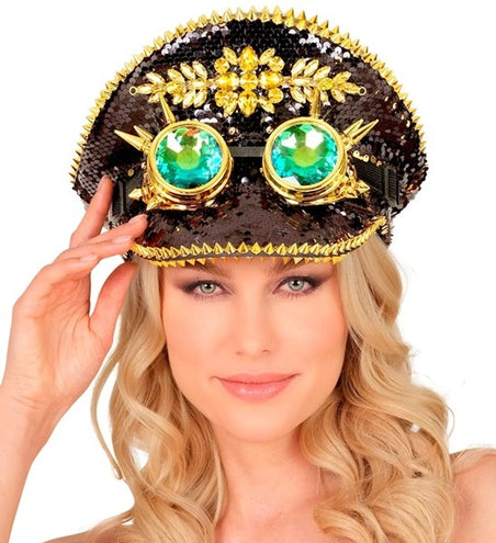 Widmann SRL Pet steampunk met kaleidoscoop bril hoed Guus