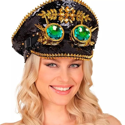 Widmann SRL Pet steampunk met kaleidoscoop bril hoed Guus