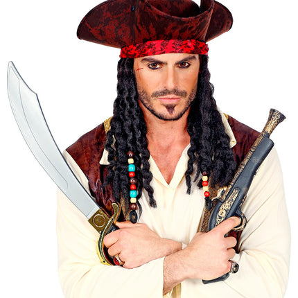 Widmann SRL Piraten hoed met bandana en dreadlocks