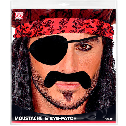 Widmann SRL Piraten snor nep met ooglap