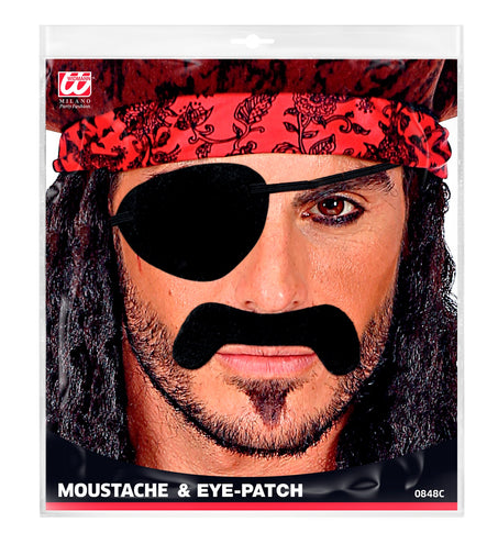 Widmann SRL Piraten snor nep met ooglap