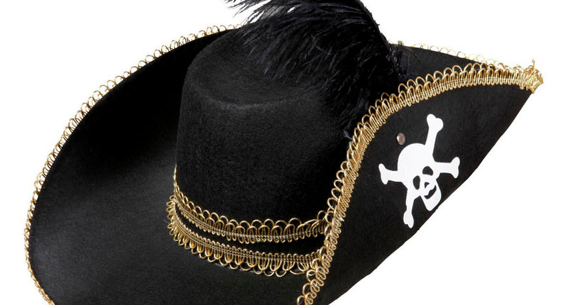 Widmann SRL Piratenhoed dames met schedel en veren
