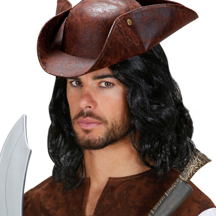 Widmann SRL Piratenhoed driesteek bruin