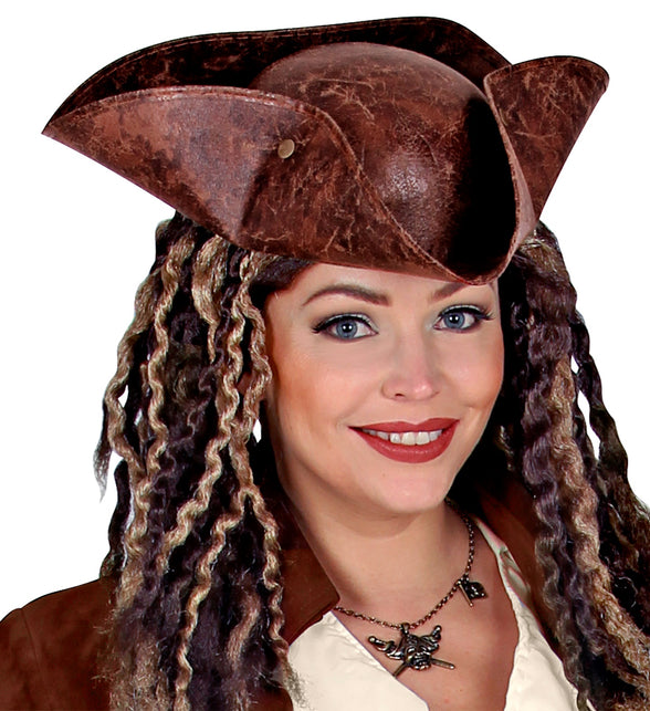 Widmann SRL Piratenhoed driesteek bruin