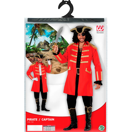 Widmann SRL Piratenjas kapitein Haak in rood