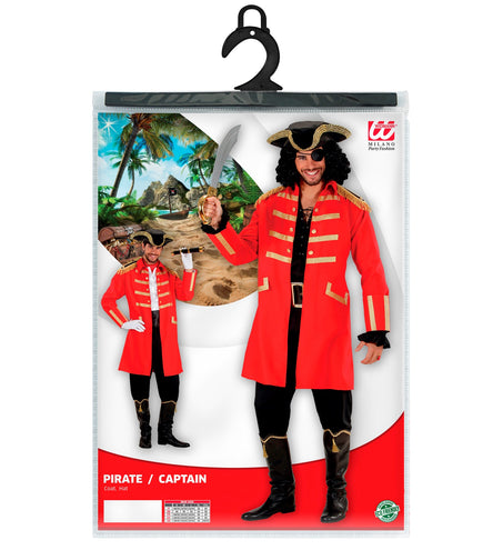 Widmann SRL Piratenjas kapitein Haak in rood