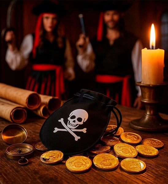 Widmann SRL Piratentasje met 12 gouden munten kostuum Yara