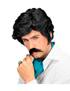 Widmann SRL Playboy pruik met snor zwart