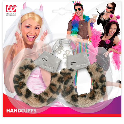 Widmann SRL Pluche handboeien luipaard