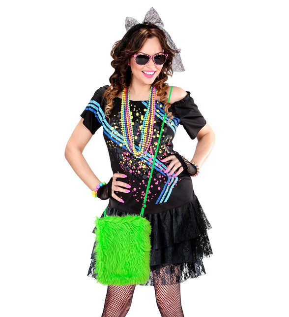 Widmann SRL Pluche handtas in neon groen