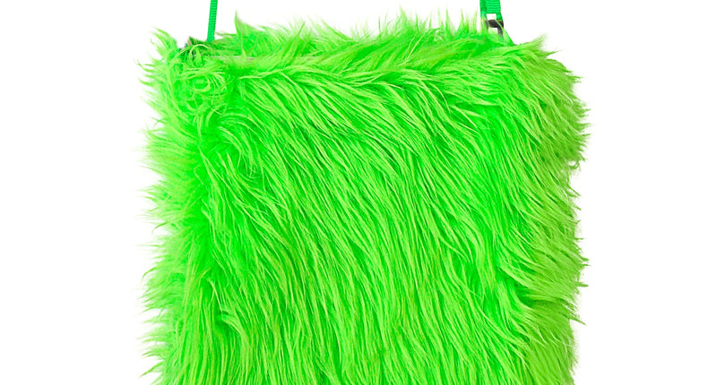 Widmann SRL Pluche handtas in neon groen