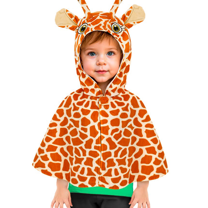 Widmann SRL Pluche poncho met muts giraf