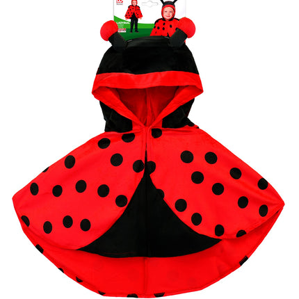 Widmann SRL Pluche poncho met muts lieveheersbeestje