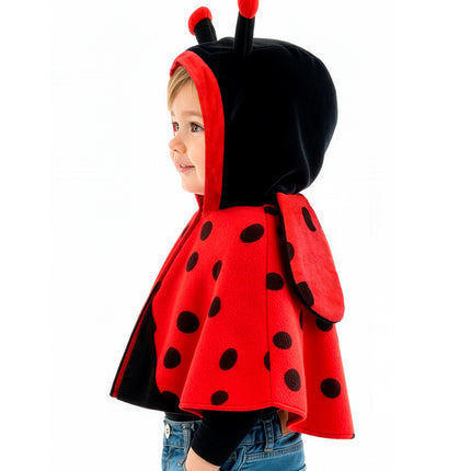 Widmann SRL Pluche poncho met muts lieveheersbeestje