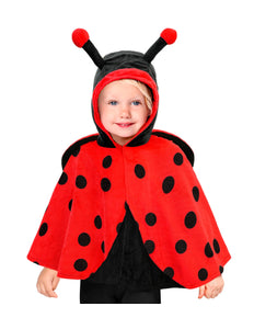 Widmann SRL Pluche poncho met muts lieveheersbeestje