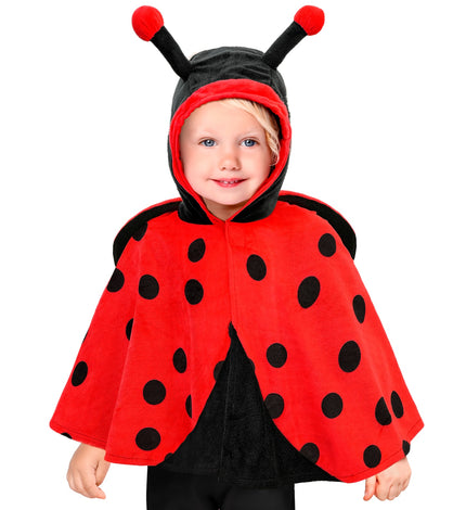 Widmann SRL Pluche poncho met muts lieveheersbeestje