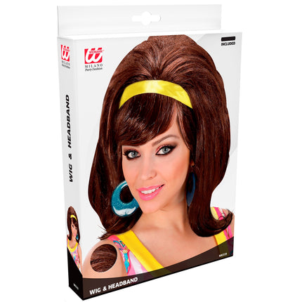 Widmann SRL pruik 60s modieus bruin