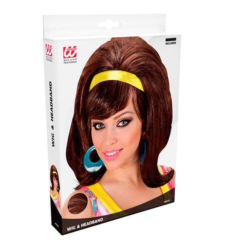 Widmann SRL pruik 60s modieus bruin