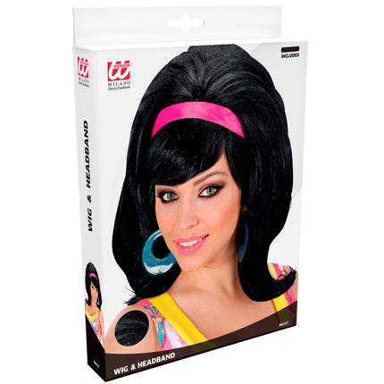 Widmann SRL pruik 60s modieus zwart