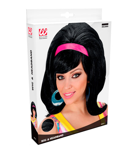 Widmann SRL pruik 60s modieus zwart