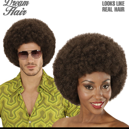 Widmann SRL Pruik Afro  bruin dame of heer