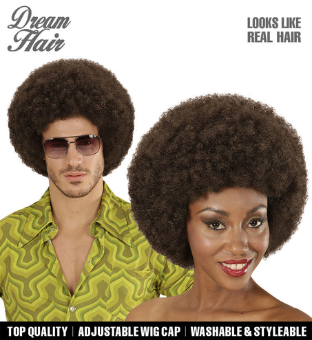 Widmann SRL Pruik Afro  bruin dame of heer