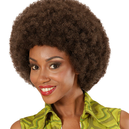 Widmann SRL Pruik Afro  bruin dame of heer