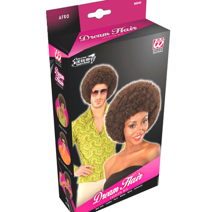 Widmann SRL Pruik Afro  bruin dame of heer