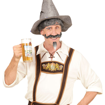 Widmann SRL Pruik Beierse man met snor en sik