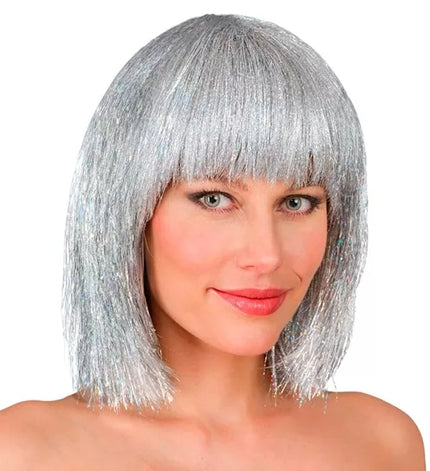 Widmann SRL Pruik blits zilver Guus