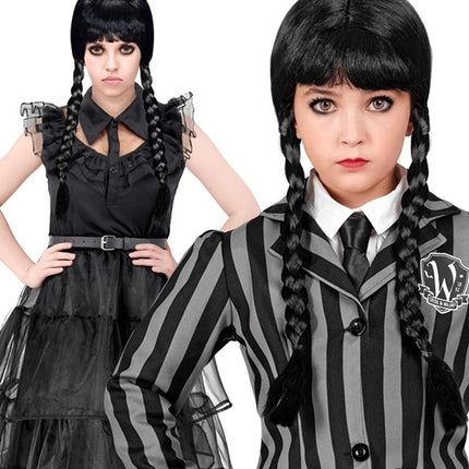 Widmann SRL Pruik donker meisje Wednesday kinderen