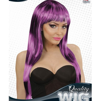 Widmann SRL Pruik fashion streaks zwart/paars Perci