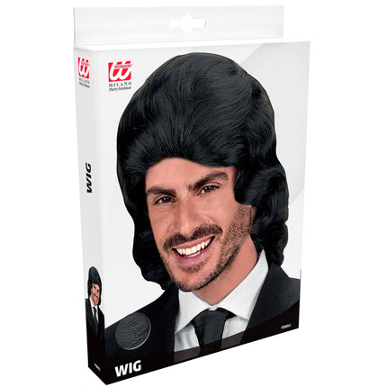 Widmann SRL pruik frankie zwart in doos